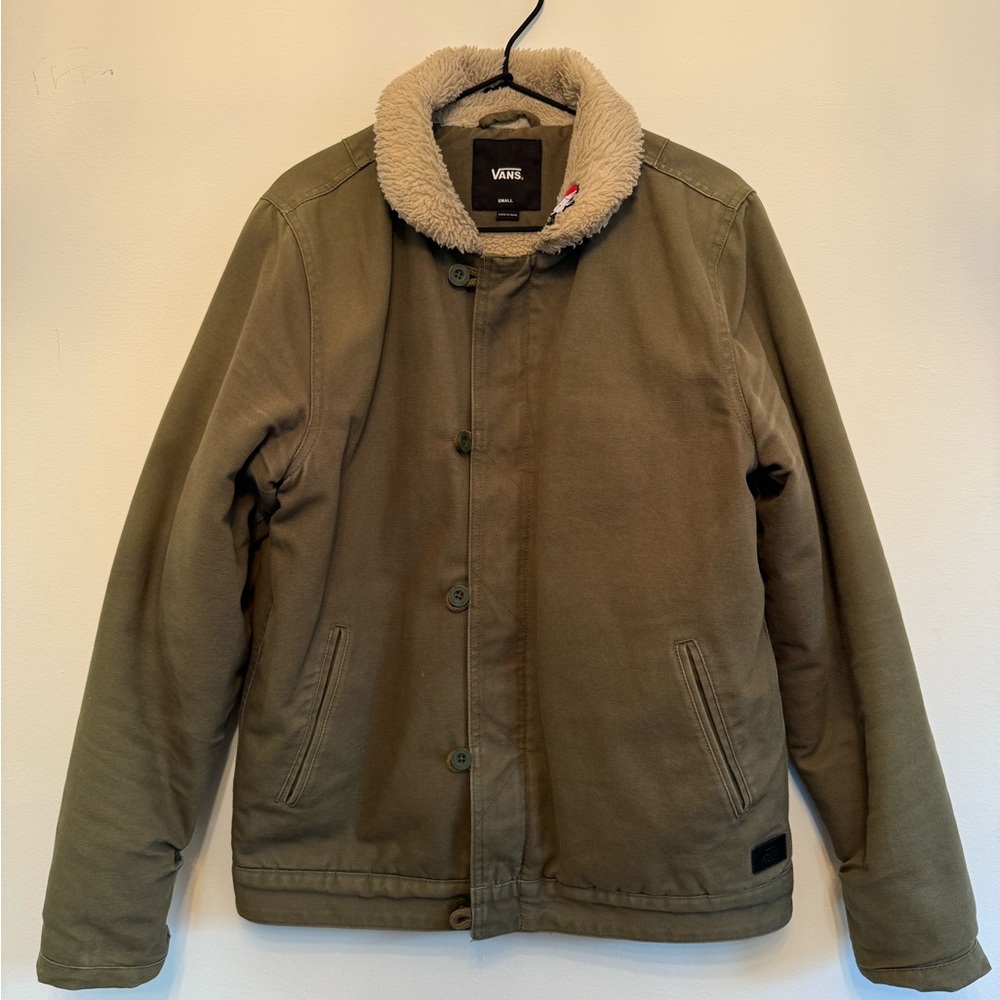 Vans Faux Sherpa Lined jacket. Men’s size Small. Military green.